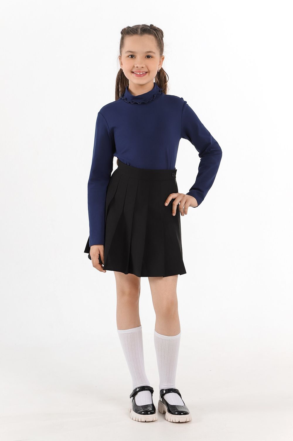 Джемпер для девочки Скул-3 Виотекс ТЁМНО-СИНИЙ