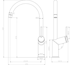 Смеситель для кухни Minima LM3805C с высоким поворотным изливом, хром Lemark