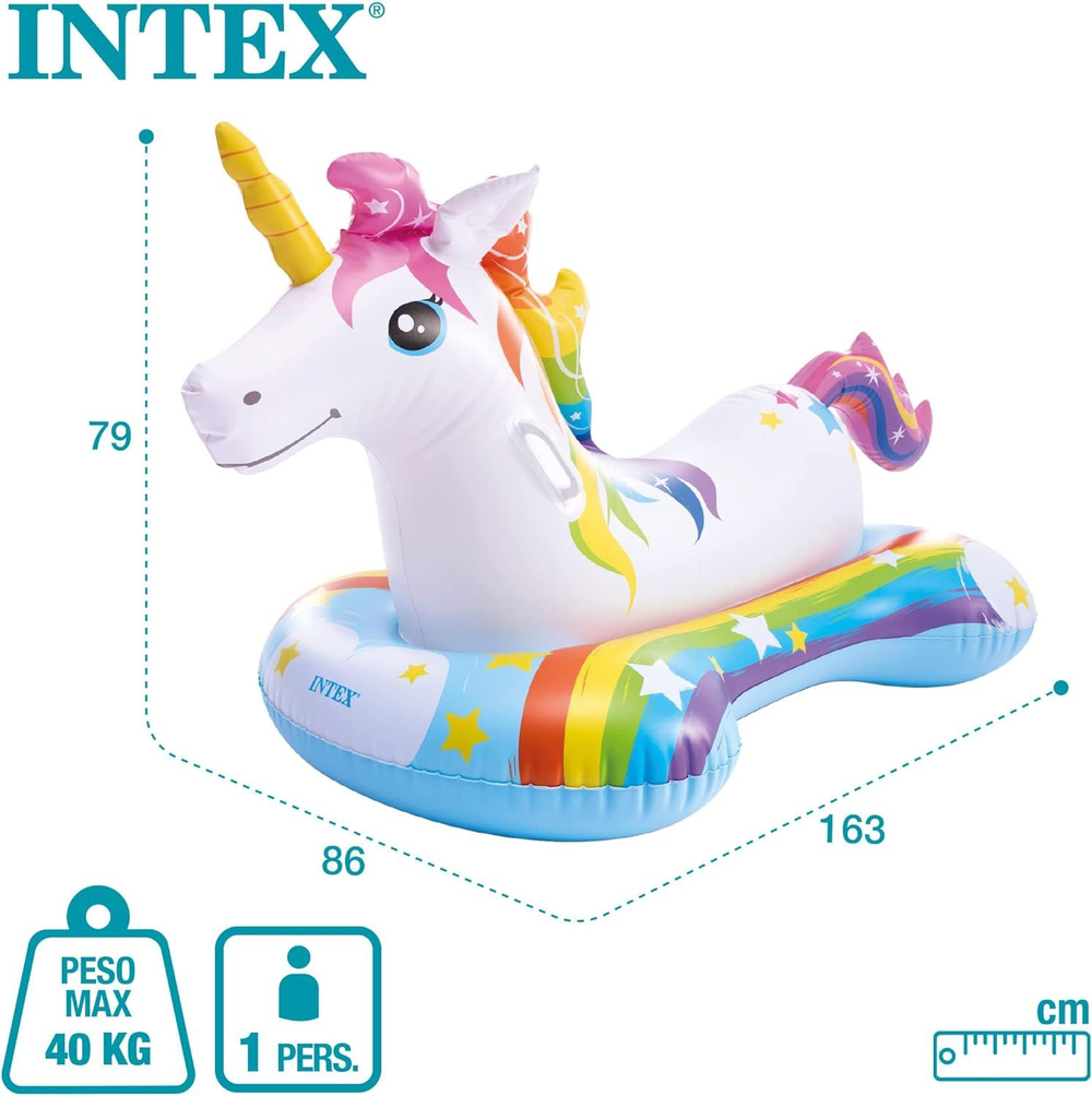 Надувной матрас-наездник Intex 57552 "Единорог", 163х86см