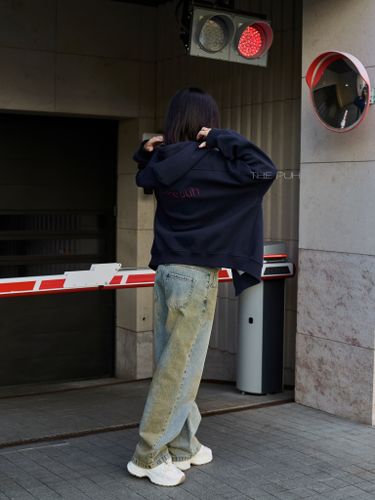 Худи на молнии в синем цвете