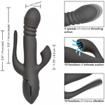 Вибромассажер тройной CalExotics III Triple Euphoria с режимом всасывания и анальной стимуляцией, 14 см x 3.75 см