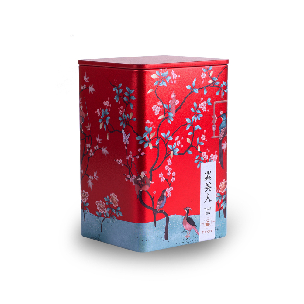 319081 Банка "Райский сад" размер=12,5*8,3*7,4см, жесть красный