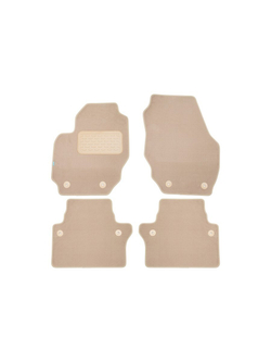 Коврики в салон для VOLVO S80 АКПП 2006-2010, 2009-2013, 2013-2016, седан, 4 шт. (текстиль, бежевые) KLEVER04500522112KH
