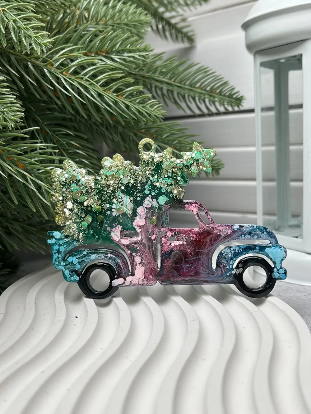 Новогодняя игрушка Машинка с Елкой