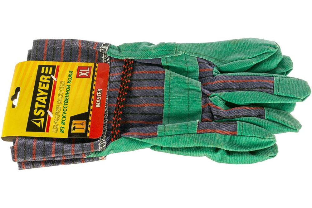 Перчатки зеленые из искусственной кожи (размер XL) STAYER 1132-XL
