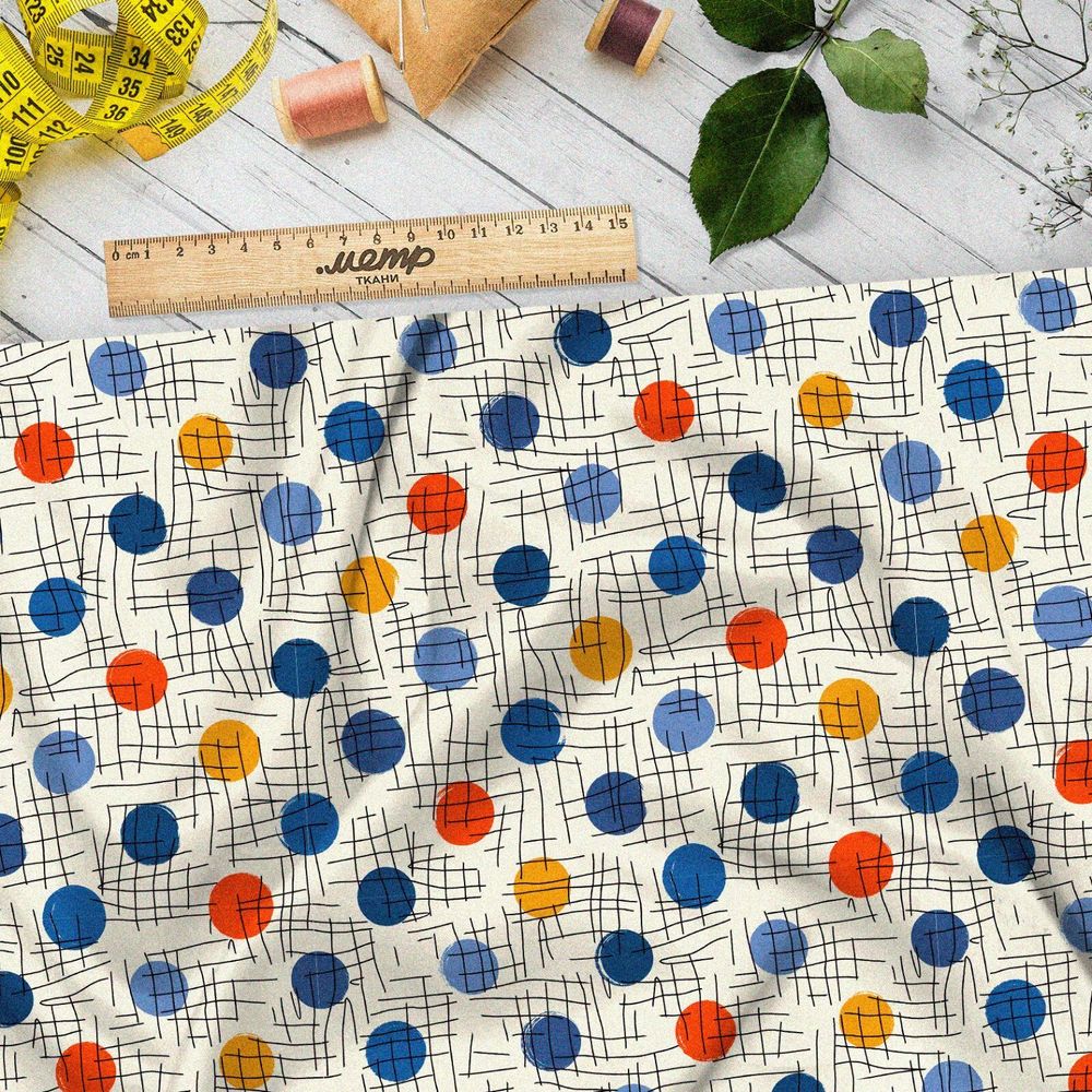 Ткань дюспо разноцветный горох