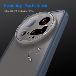Защитный чехол с синими боковыми рамками для Xiaomi 15 Ultra, задняя крышка тонированная прозрачная