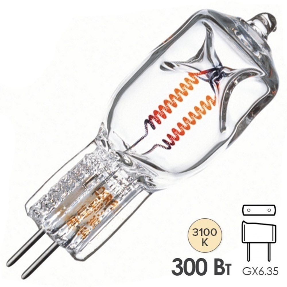 Лампа специальная галогенная 64516 CP/97 300W 230V GX6.35 75h 3100K Osram (PHILIPS VL300) 4008321746191