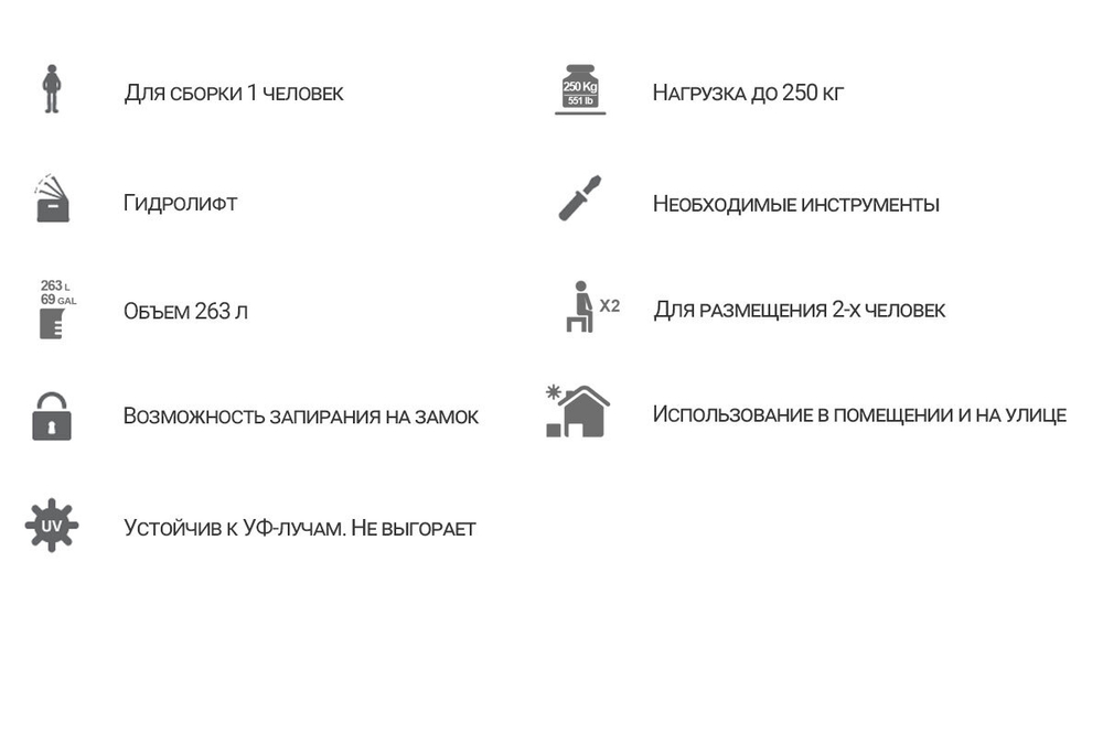 Сундук-лавочка Toomax, 270 л, антрацит