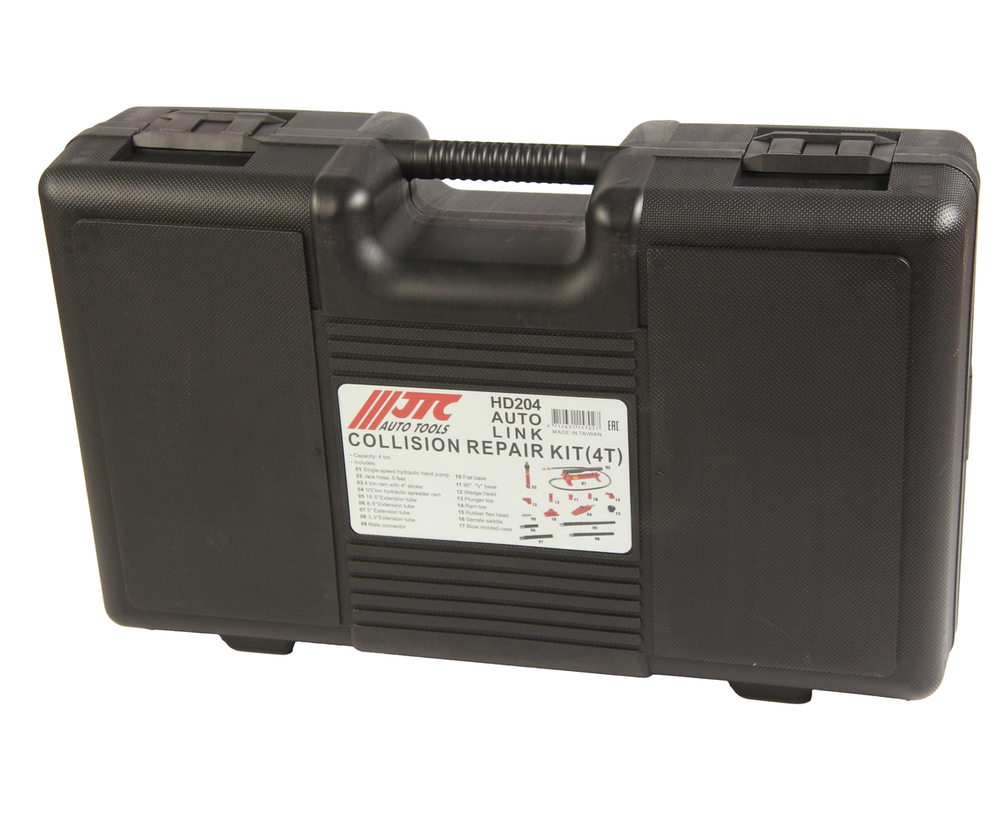 Набор инструментов для кузовных работ гидравлический, усилие 4т, 17 предметов в кейсе JTC