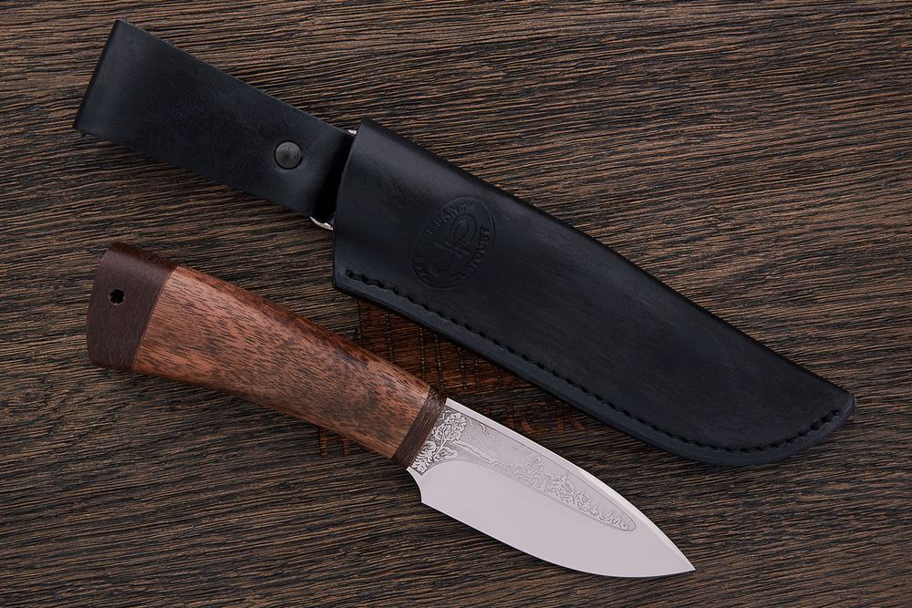 Нож шкуросъемный АиР Добрый, клинок 90мм, сталь 100Х13М, рукоять орех