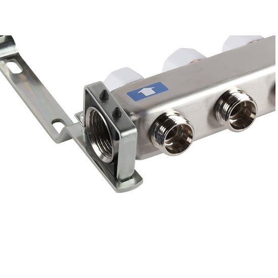 Коллектор Rommer 1"x3/4" на 7 контуров с запорными клапанами (нерж. сталь) RMS-3200-000007