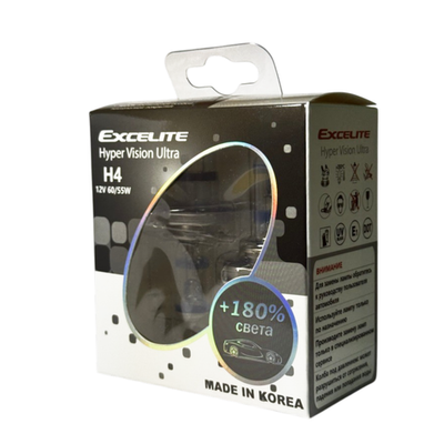 Лампа H4 60/55W 12V HVU P43t Excelite комплект высокое напряжение ультра