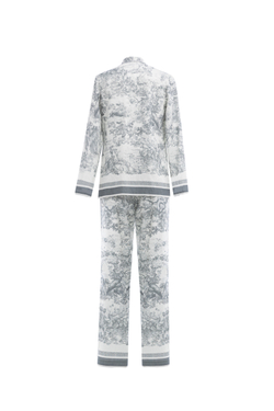 02-01-25 SS Льняной брючный костюм бело-серый