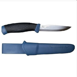 Нож Morakniv Companion Navy Blue, нержавеющая сталь, прорезиненная рукоять с синими накладками