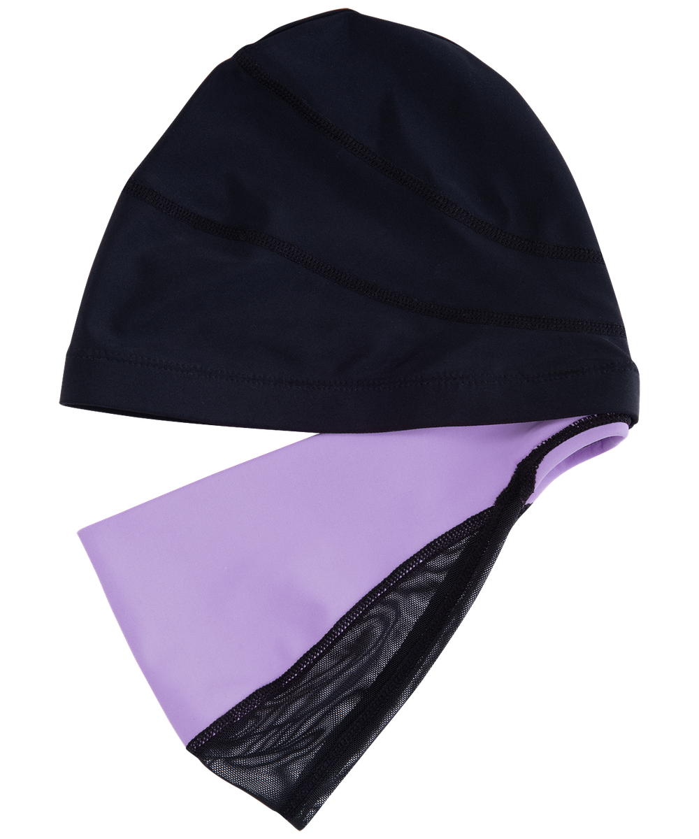 Шапочка для плавания Duplo Black/Lilac, полиамид, для длинных волос