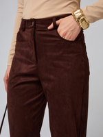 Брюки прямые замшевые