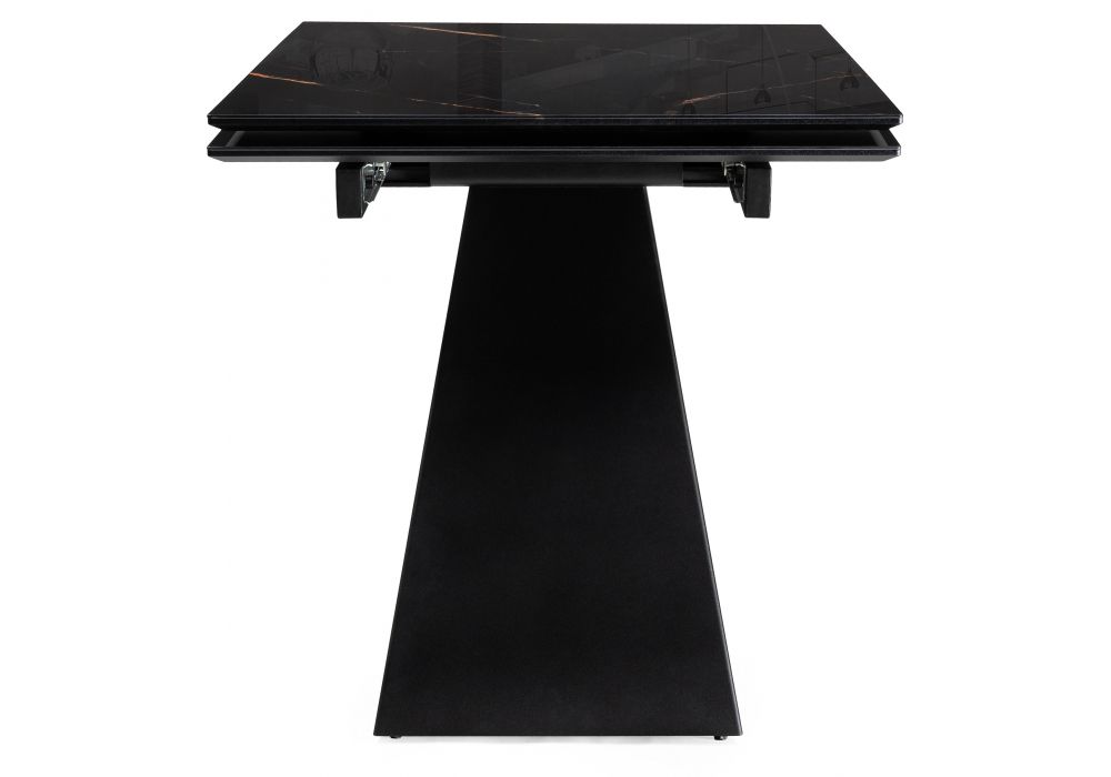 Стеклянный стол Хорсборо 140(200)х80х79 обсидиан / черный