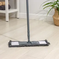 Швабра для мытья пола плоская Доляна, насадка микрофибра букли 42×12 см, телескопическая ручка 70-120 см, цвет МИКС
