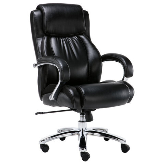 Кресло офисное BRABIX PREMIUM "Status HD-003", нагрузка до 250, рециклированная кожа, хром, черное, 531821