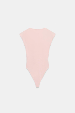 ZARA БОДИ С КРУГЛЫМ ВЫРЕЗОМ, ПУДРОВО-РОЗОВЫЙ