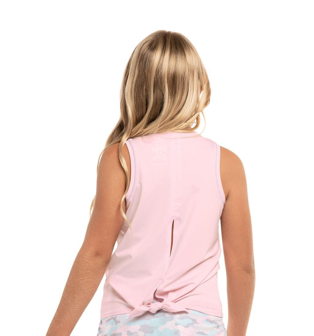 Футболка для девочки теннисная Lucky in Love Undercover Love Dream Tie Back Tank - pink sand