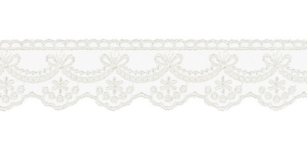 Кружево "Gamma",  "сетка", 37 мм , цв.слоновая кость