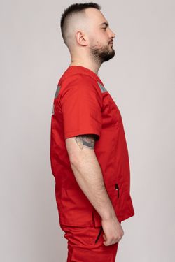 Топ летний мужской Скорая помощь MedicLine (V-обр.) цв. КРАСНЫЙ