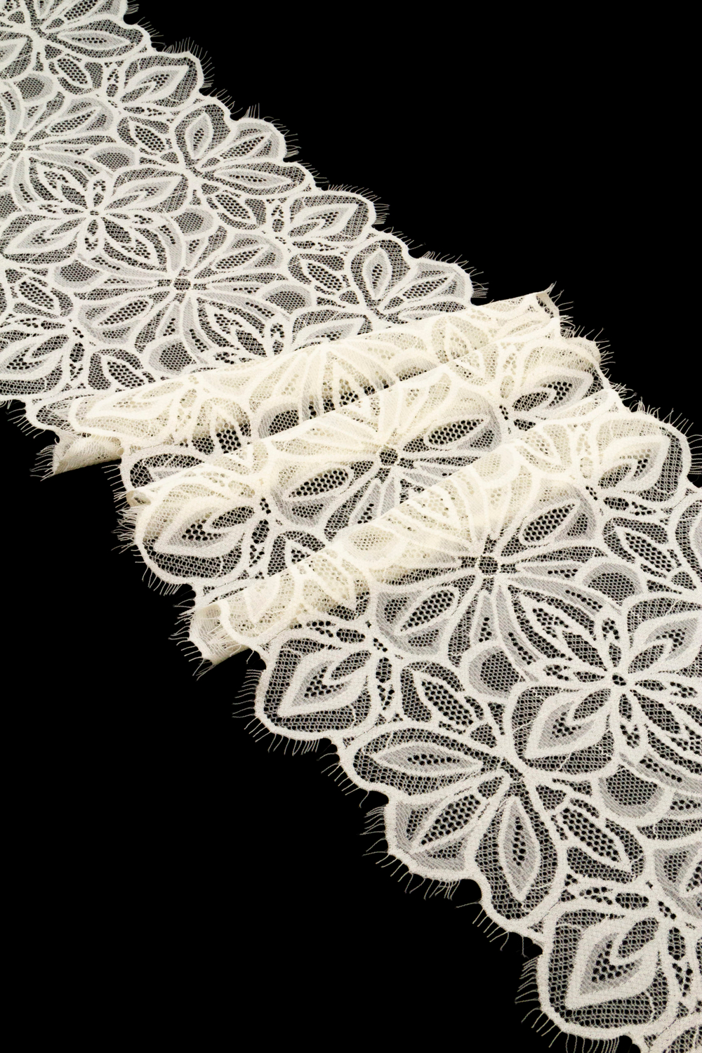 Кружево шантильи слоновая кость эластичное ширина 19 см