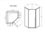 Душевой уголок Пента (Penta) Vincea VSP-3P900CLB, 900*900, черный, стекло прозрачное