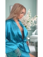 Халат с кружевом