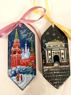 Набор ёлочных игрушек Конфеты с ручной росписью "Москва "