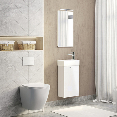 Тумба-умывальник Comforty Асти-40 белый глянец с раковиной Comforty 9048EY