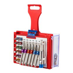 МАСТАК (058-10019C) Набор вставок (бит) 1/4", TORX, HEX, Pozidriv, Phillips, Slotted, 19 предметов