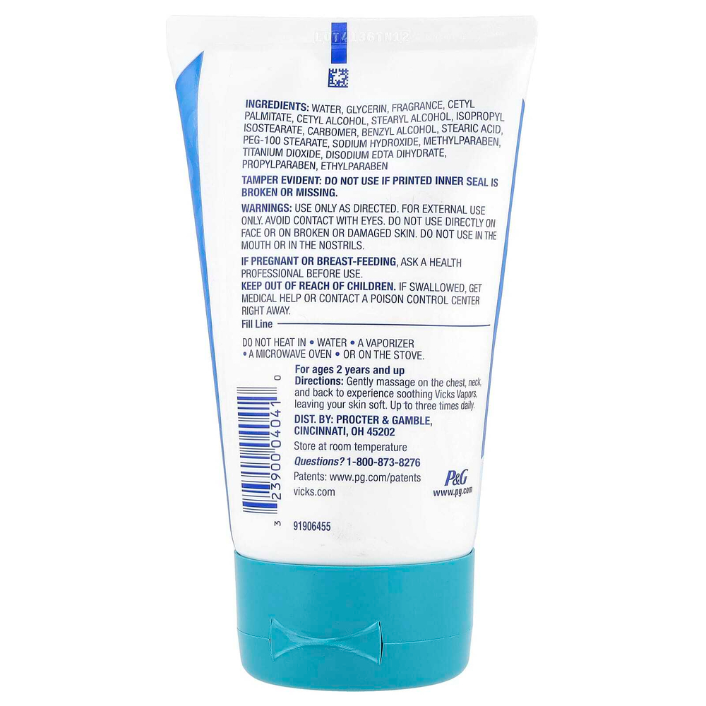 Vicks, VapoCream ™, успокаивающие пары, 85 г (3 унции)