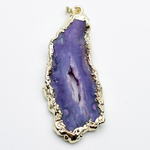 Подвеска срез агата в оправе, размер камня 55*23 мм, цена за 1 шт