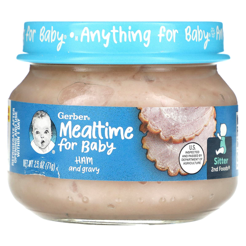 Gerber, Mealtime for Baby, 2nd Foods®, с ветчиной и подливой, 71 г (2,5 унции)