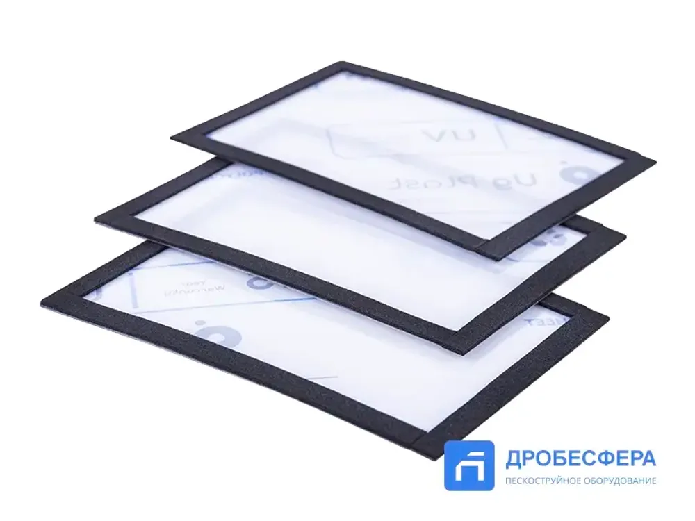 Внутреннее стекло 180х125х2 мм для шлема пескоструйщика Vector арт. 52009