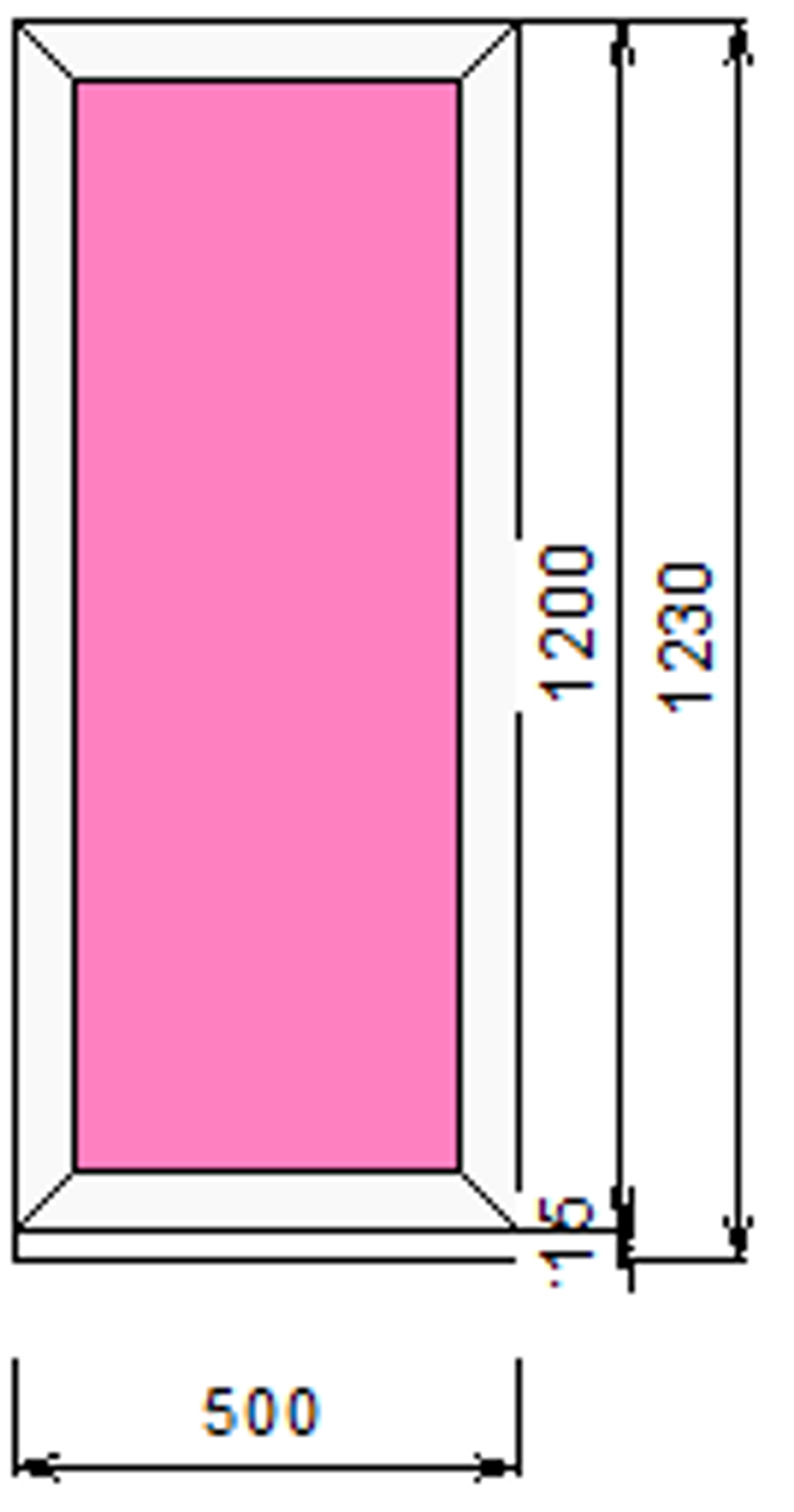 Пластиковое окно 1200 х 500 ТермА Эко с глухой створкой