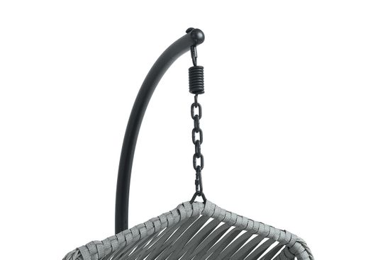 "Капри" подвесное кресло из искусственного ротанга, цвет серый