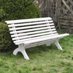 Скамейка садовая, 150х74х83, Осло, со спинкой, из массива дерева, белый, Dipriz