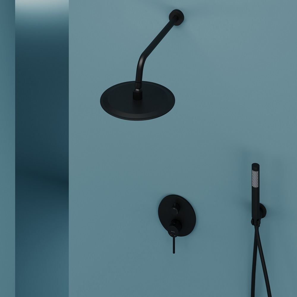 Душевой комплект Sancos Select встраиваемый для душа, цвет черный матовый