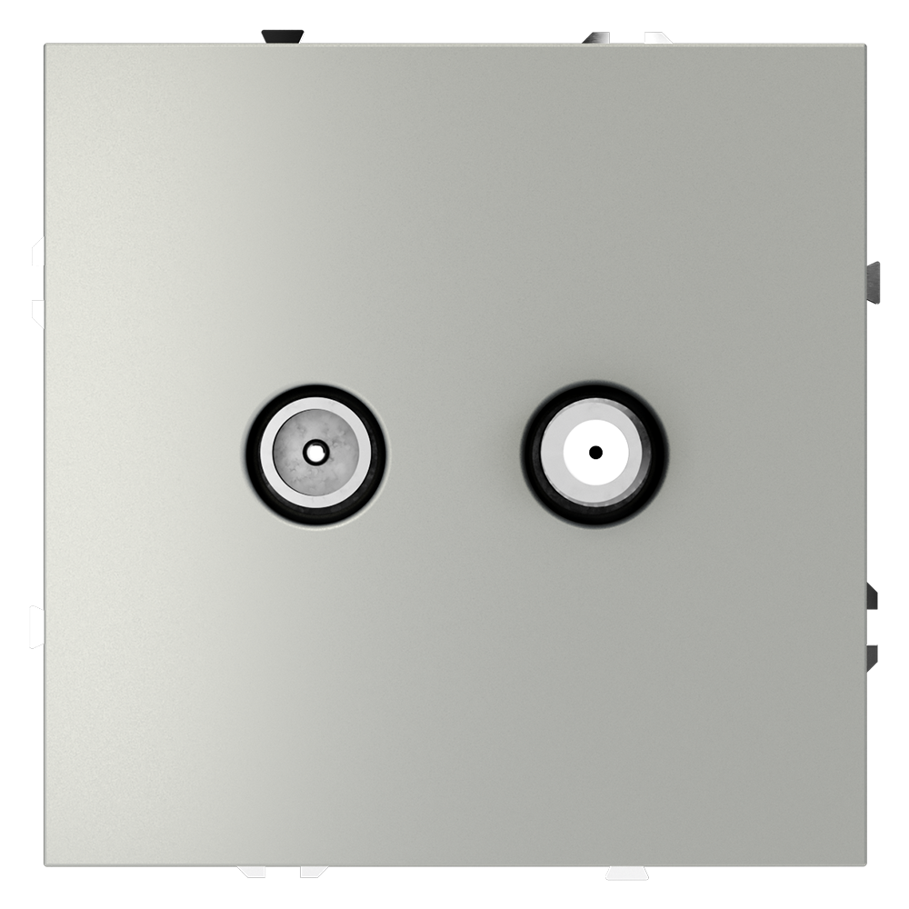 Розетка телевизионная встраиваемая VOLTUM S70 оконечная TV+SAT, (сталь)