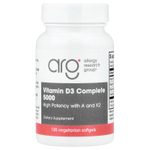 Allergy Research Group, полный витамин D3 5000, 120 растительных капсул
