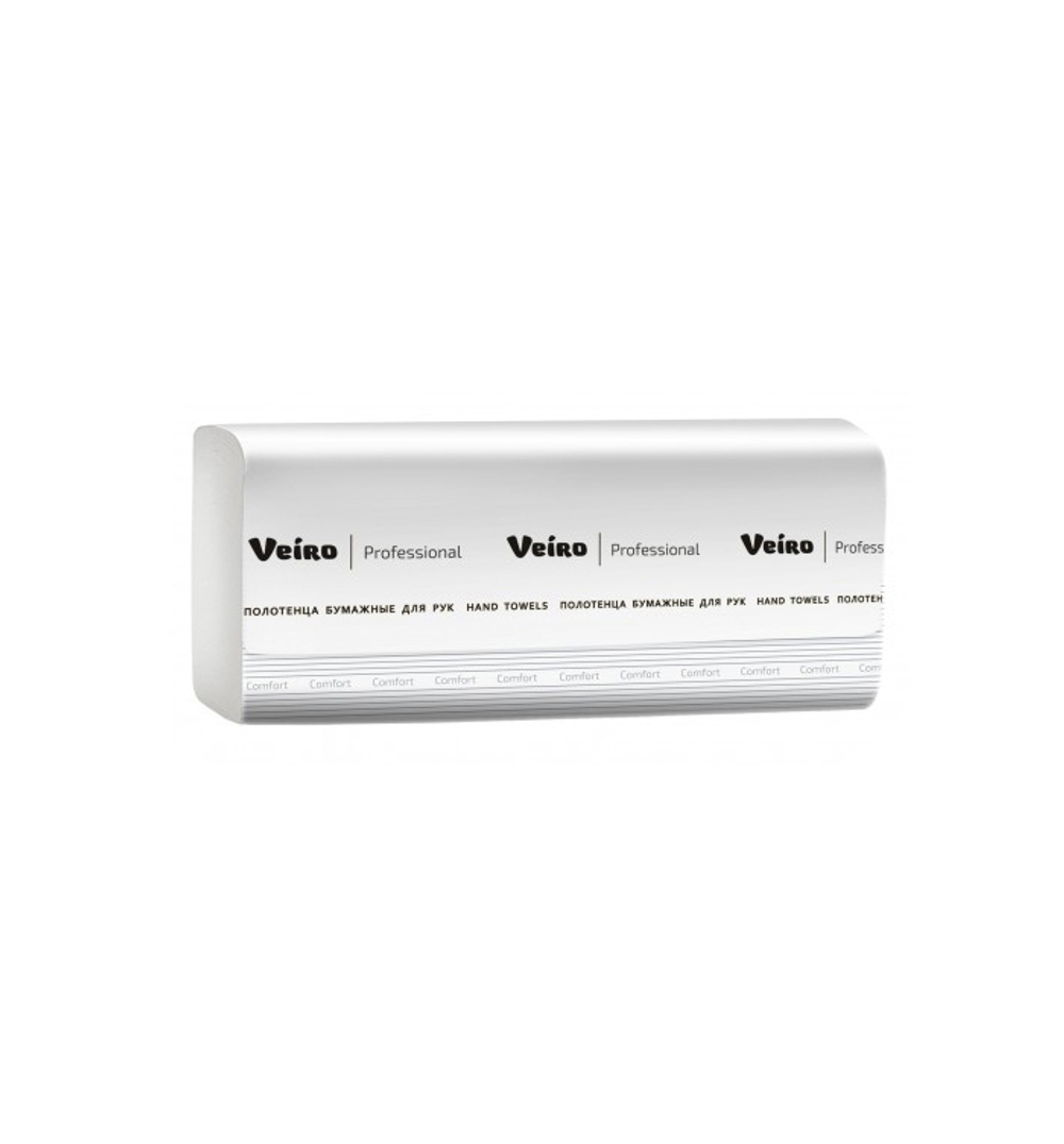 Полотенца бумажные Veiro Professional V2-250/20, листовые, 250шт, 1 слой, белые