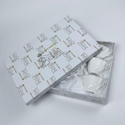 Lenardi 305-290 Кофейный набор 12пр.120мл ВАНЕССА СЕРЕБРО 130мл в под.уп.(х12)Фарфор