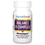 Superior Source, Balance B Complex, комплекс витаминов группы B, 60 быстрорастворимых таблеток MicroLingual