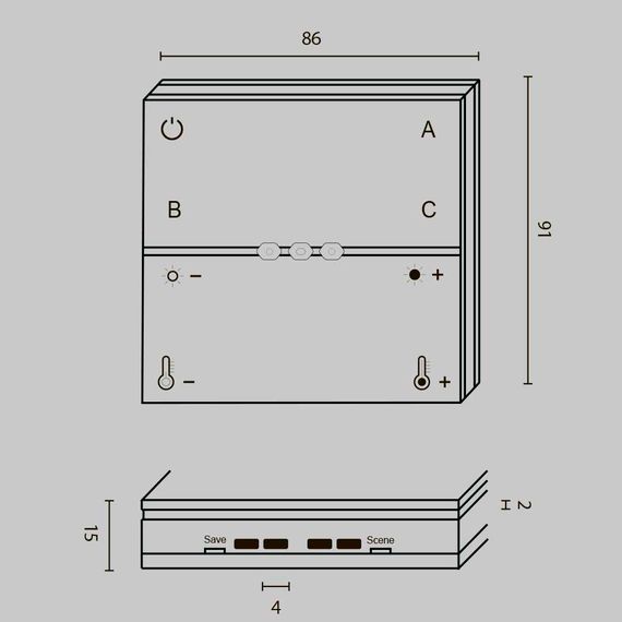 Беспроводная панель управления Maytoni Lighting control Zigbee DRC035-Z-8-B