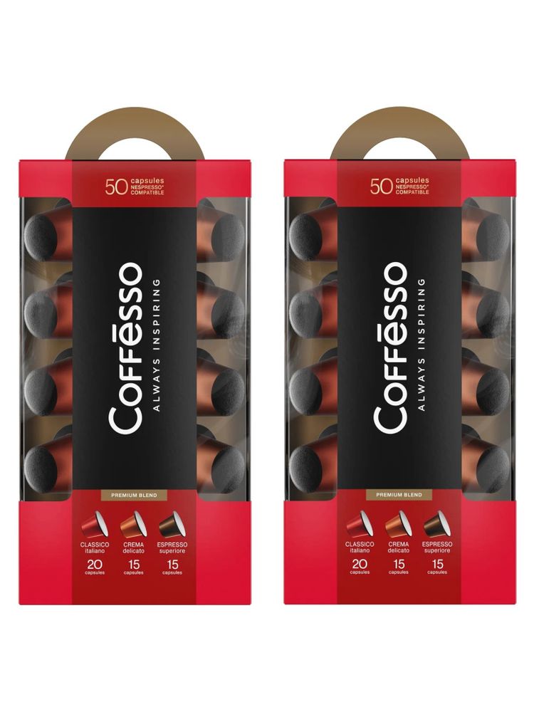 Кофе в капсулах Nespresso Coffesso 3 вкуса 50 шт x 2 уп