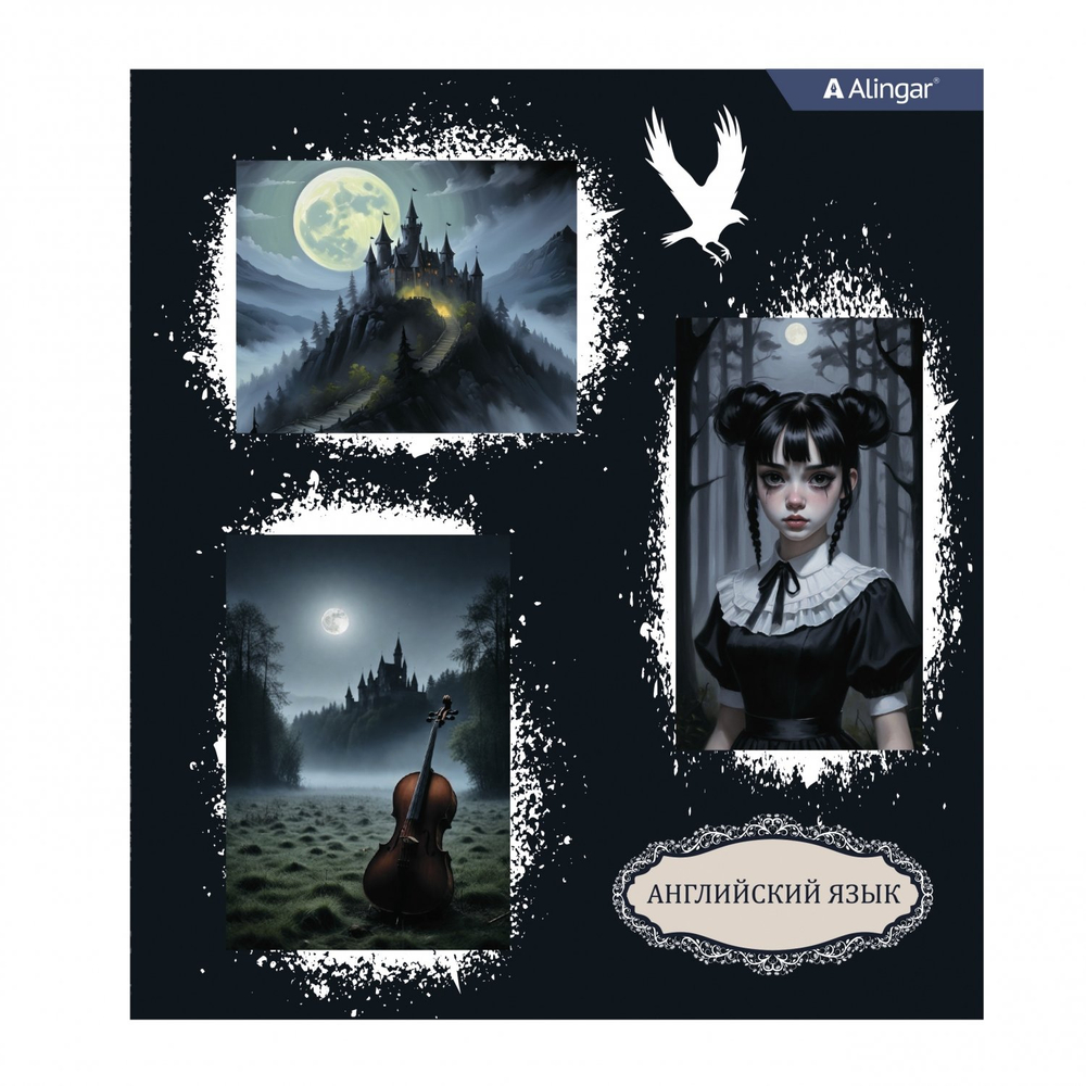 Комплект предметных тетрадей А5 48л., 10 предметов, со справ матер, скрепка, мелов. картон (стандарт), блок офсет, Alingar "Mystical wednesday"